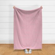 Heart Flowers Textured Grid Pattern in magenta, ballerina pink and light cream