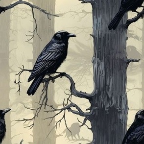 crows dark forest 