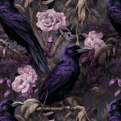 crows purple flroal