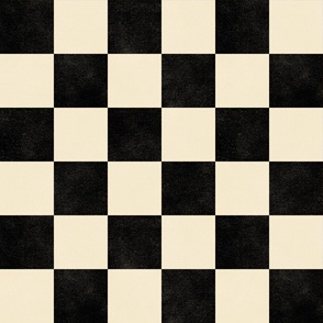 Checker - 3" squares - black and cream 