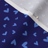 S – Blue Valentines Love Hearts - Navy Ditsy Tossed Blender Pattern