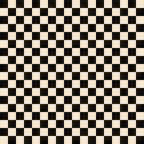 Checker - 1" square - black and cream 