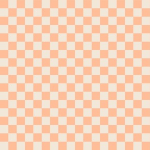 Checker - 1" squares - peach fuzz and pristine 