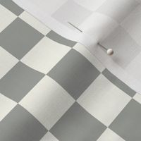 Checker - 1" squares - silver gray and natural 
