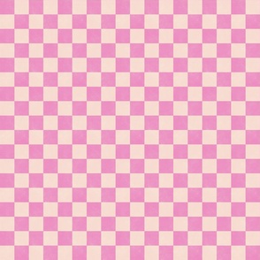 Checker - 1" squares - orchid and light pink 