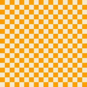 Checker - 1" squares - orange and cream 