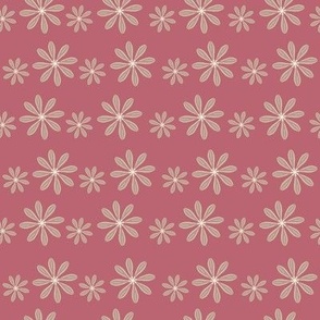 Medium  Whimsical Daisy Bloom taupe petals on pink