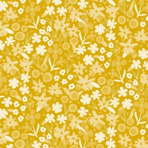 Floral Garden | Mustard | Medium Scale ©designsbyroochita