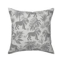 Lion’s Jungle Retreat In Light  Grey ( Small )