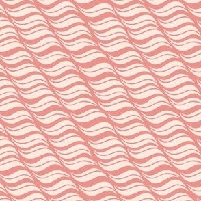 Cream Waves in Diagonal Stripes_Pink