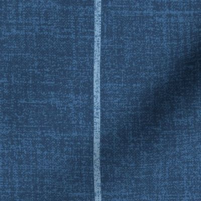 Chambray denim pin stripes on a 4" wide indigo blue, faux denim woven textured background. 