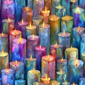 Soft Color Candles in Flowing Watercolors