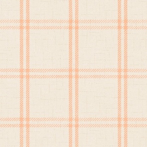 Windowpane Plaid - jumbo - peach fuzz on pristine 