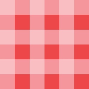 2" Gingham Buffalo Check, Valentine Plaid, Large Scale Valentine's Day Stripes