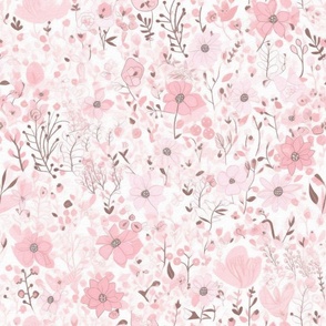 Blossom Whispers: A Garden of Petite Pink Florals