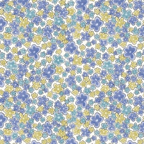 Cool Ditsy Floral Blues