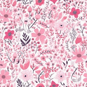 Whispers of Bloom: A Symphony of Petite Pink Florals