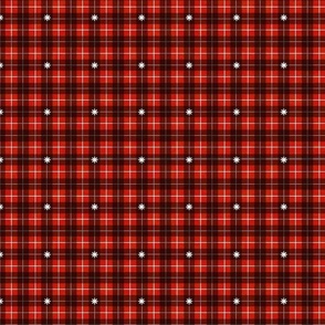 Black and Red Plaid with White Stars - Red