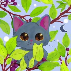 Wild Cat in Forest Trees - Forest Biome