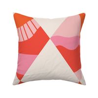 Pink and Red Diamond harlequin modern, abstract geometric wallpaper and fabric.