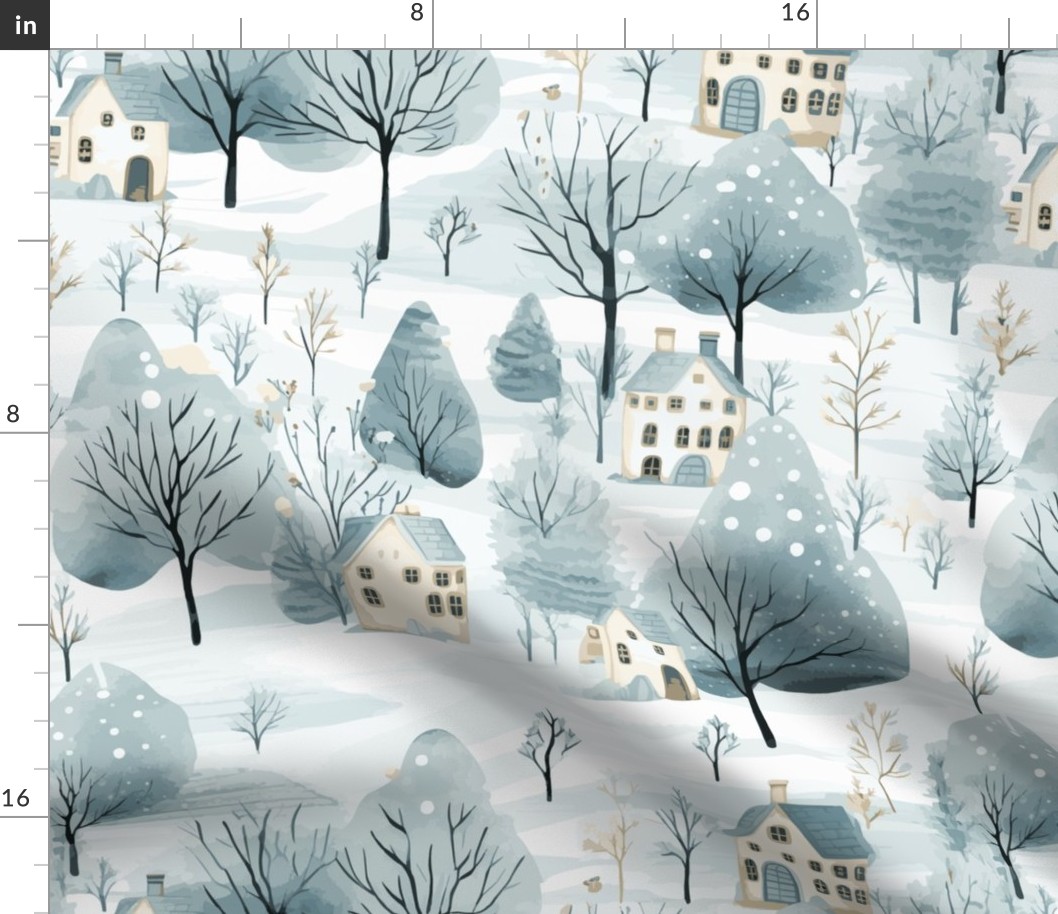 Winter Snow Scene in the Neighborhood by kedoki