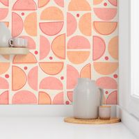 Grungy Half Dots - Pantone Peach Plethera - LARGE