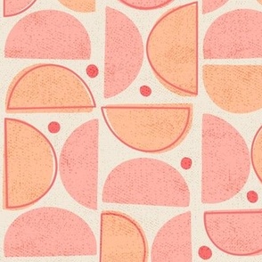 Grungy Half Dots - Pantone Peach Plethera - LARGE