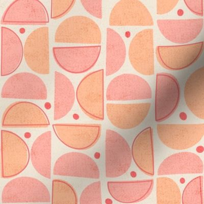 Grungy Half Dots - Pantone Peach Plethera - SMALL