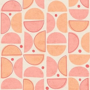 Grungy Half Dots - Pantone Peach Plethera - SMALL