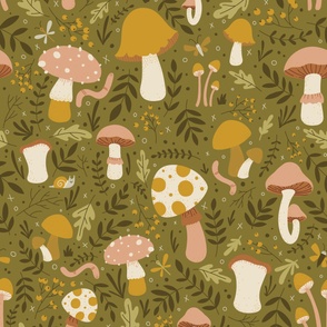 Forest Floor Wallpaper - Green Background