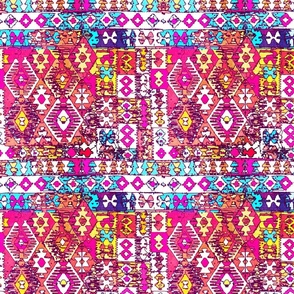 Colorful Aztec pinks _ light blues 3ksf