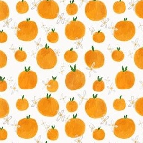 Oranges Field 4x4 Clementines Hand painted 