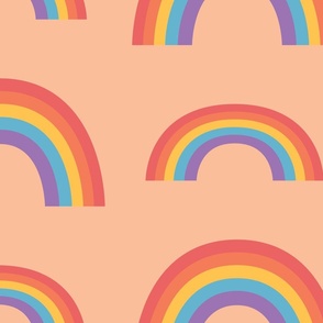 Oversized Rainbows Pattern 1 - Peach Fuzz