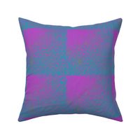 Funky Retro Turquoise Pink Checkered Pattern Grunge Texture Print