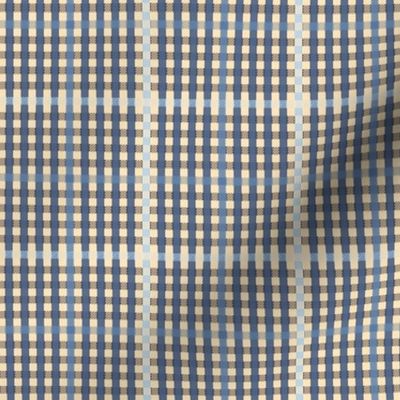 Apricot and blue textured buffalo plaid | small   