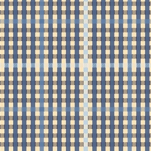 apricot cream and blue textured buffalo plaid | large