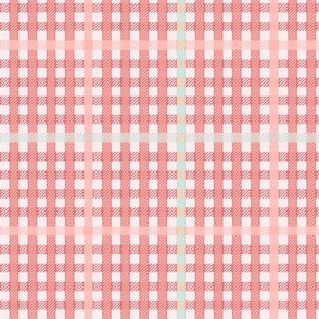 Pink and green textured buffalo plaid | large