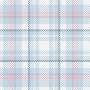 Classic tartan in baby blue, cream and pink 