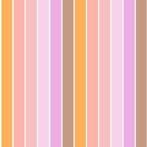 Vertical stripes in peachy pink