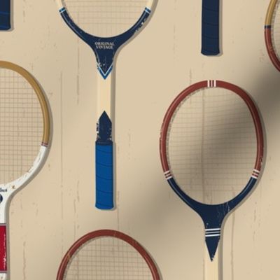 Vintage Tennis Rackets beige