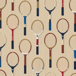 Vintage Tennis Rackets beige