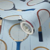 Vintage Tennis Rackets light blue