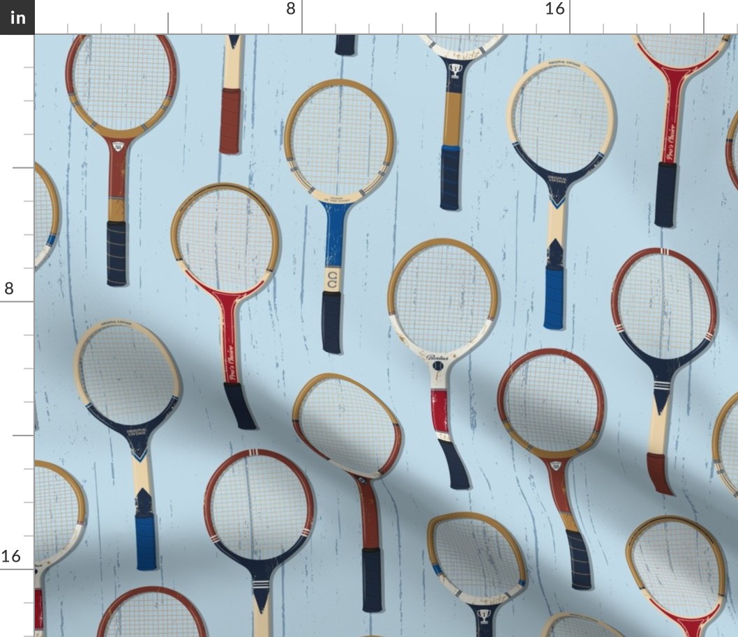 Vintage Tennis Rackets light blue
