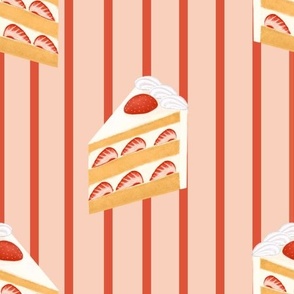 Stawberry cake stripe pattern