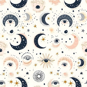 Bohemian moons and stars and eyes
