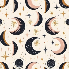 Moon phases in bohemian style