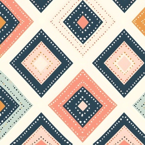 Colorful dotted block paint geometric pattern