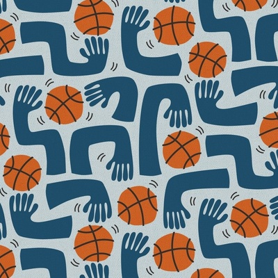 Basketball Pattern Fabric, Wallpaper and Home Decor