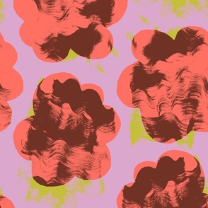 Hot pink hand painted Patterns from finland Big floral shapes