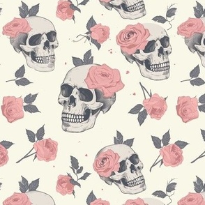 Skull rose skulls roses pattern